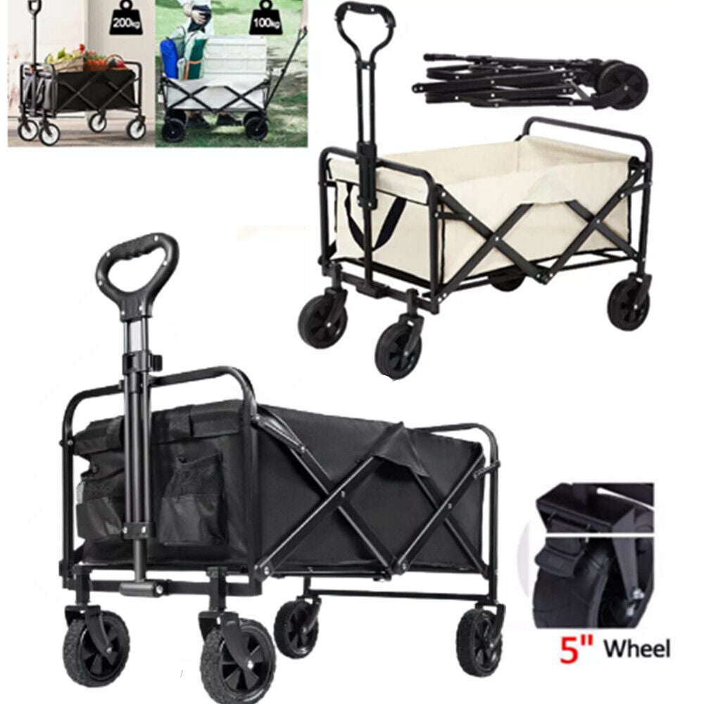 Large Foldable Outdoor Garden Beach Camping 4 Wheel Cart Trolley