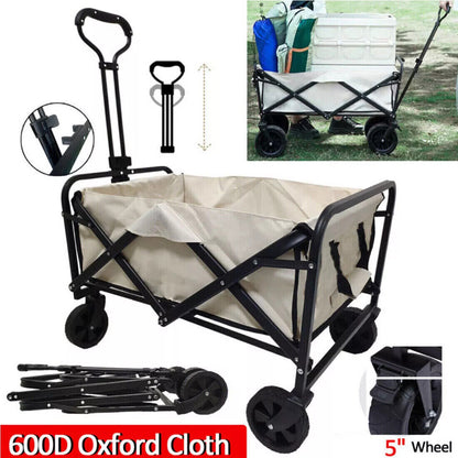 Large Foldable Outdoor Garden Beach Camping 4 Wheel Cart Trolley