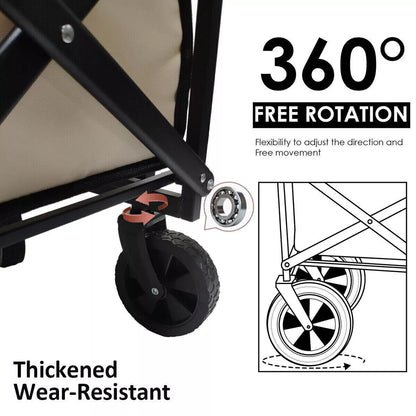 Large Foldable Outdoor Garden Beach Camping 4 Wheel Cart Trolley