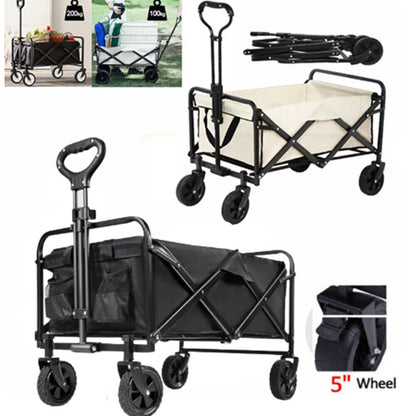 Large Foldable Outdoor Garden Beach Camping 4 Wheel Cart Trolley