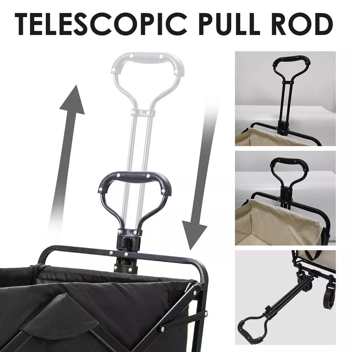 Large Foldable Outdoor Garden Beach Camping 4 Wheel Cart Trolley