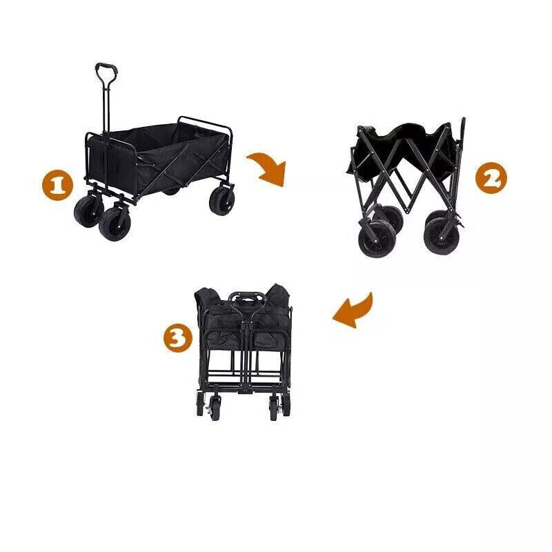 Large Foldable Outdoor Garden Beach Camping 4 Wheel Cart Trolley