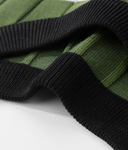 Men's Casual Contrast Color Striped Pullover